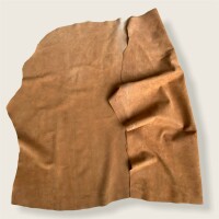 Rindsspaltvelour Hals, +/- 1,2mm cognac