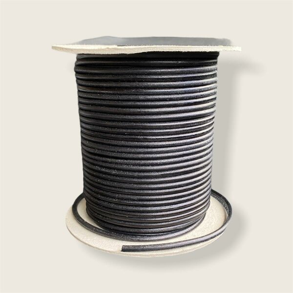 Rundriemen, nass gestreckt, 4mm schwarz